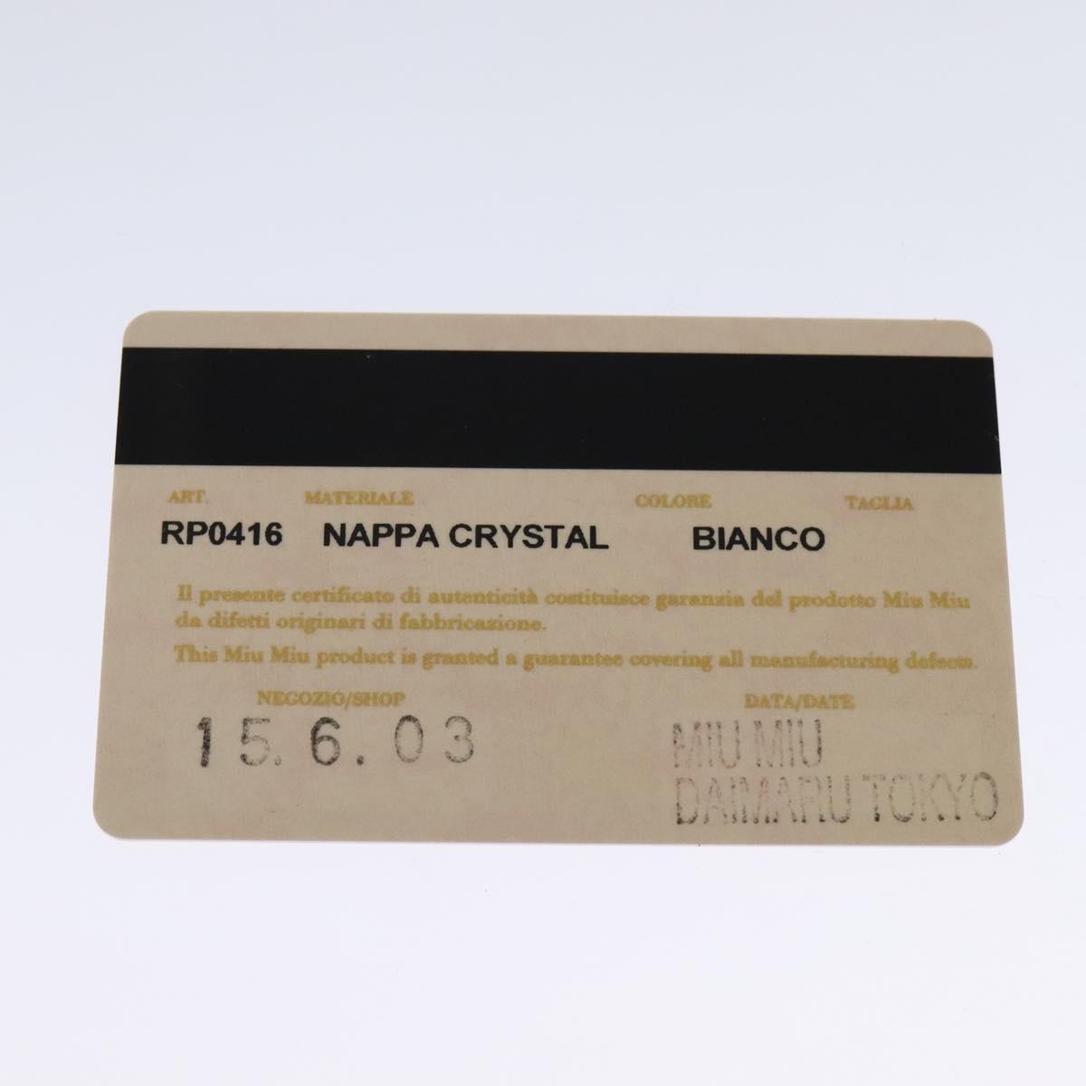 Miu Miu Matelasse Bijoux Shoulder Bag Leather White Auth am7657