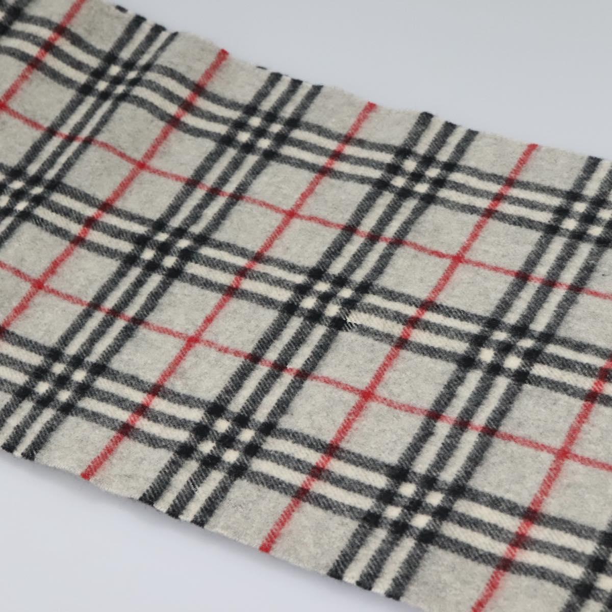 BURBERRY Nova Check Scarf Wool Gray Auth am7665