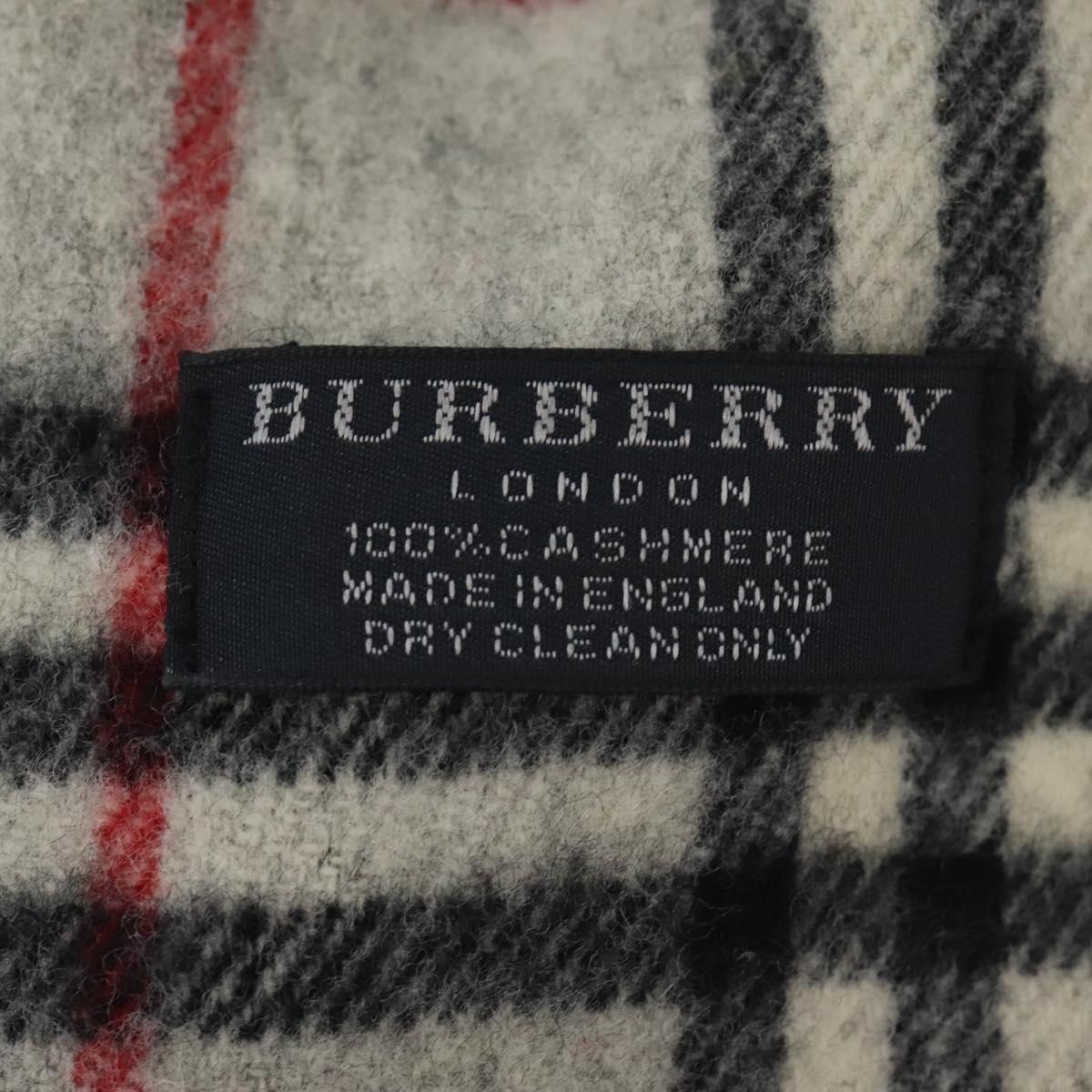 BURBERRY Nova Check Scarf Wool Gray Auth am7665