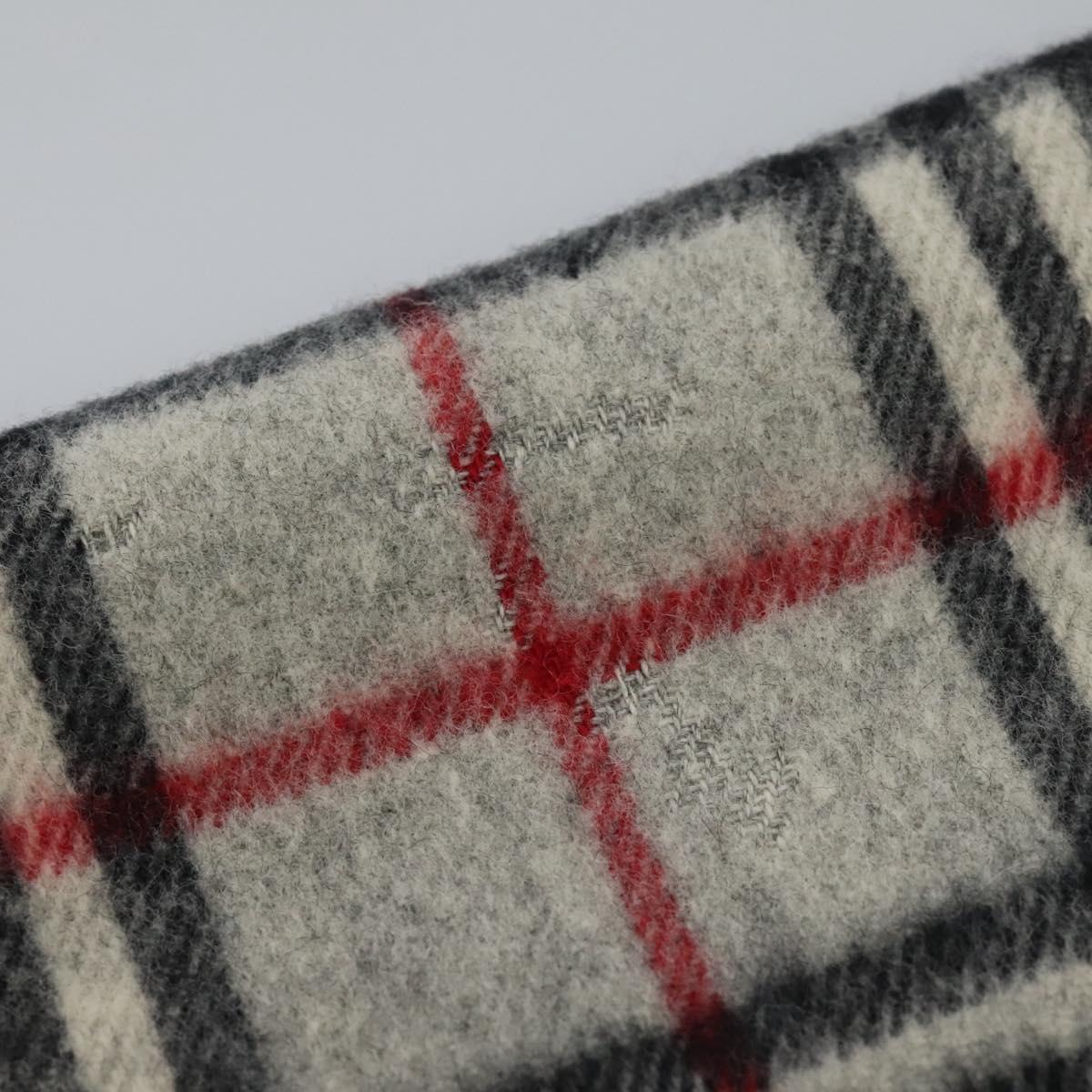 BURBERRY Nova Check Scarf Wool Gray Auth am7665