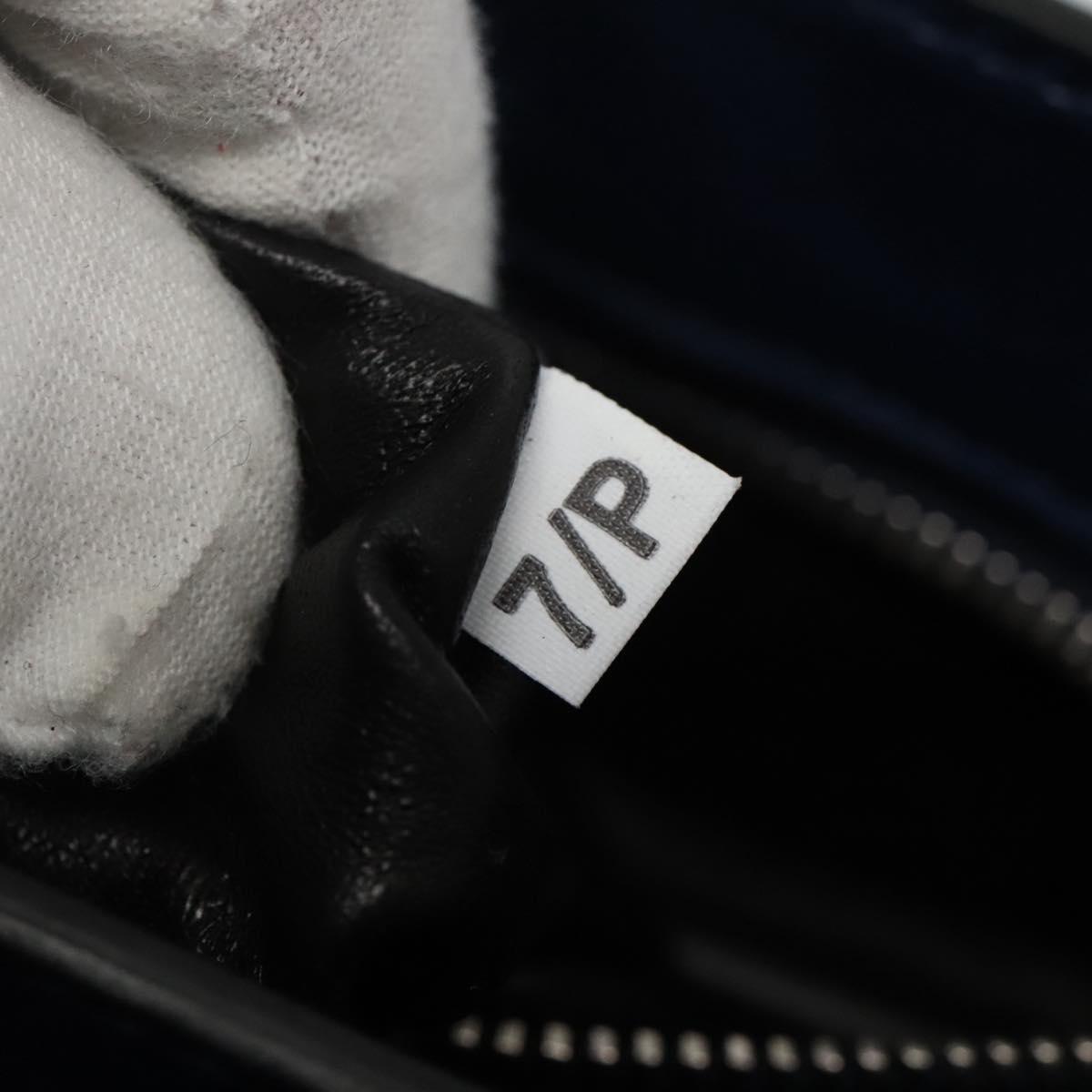 PRADA Shoulder Bag Leather Black Blue Auth am7706