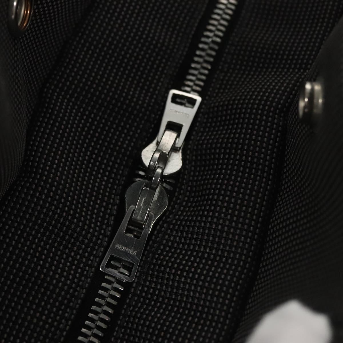 HERMES Her Line MM Hand Bag Canvas Gray Auth am7709