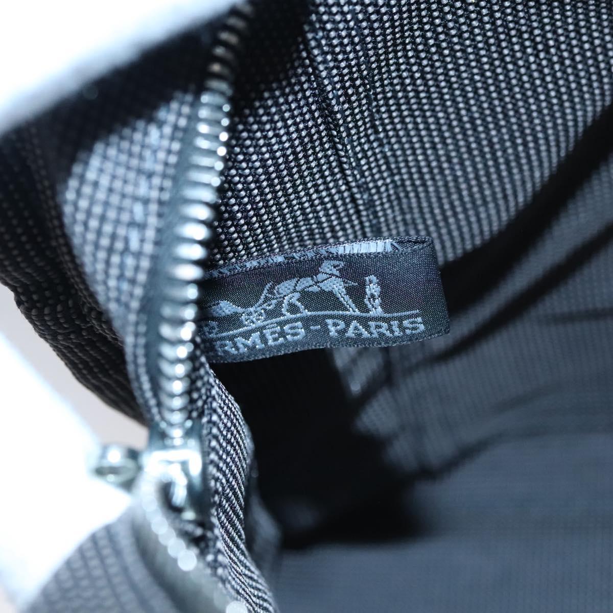 HERMES Her Line MM Hand Bag Canvas Gray Auth am7709