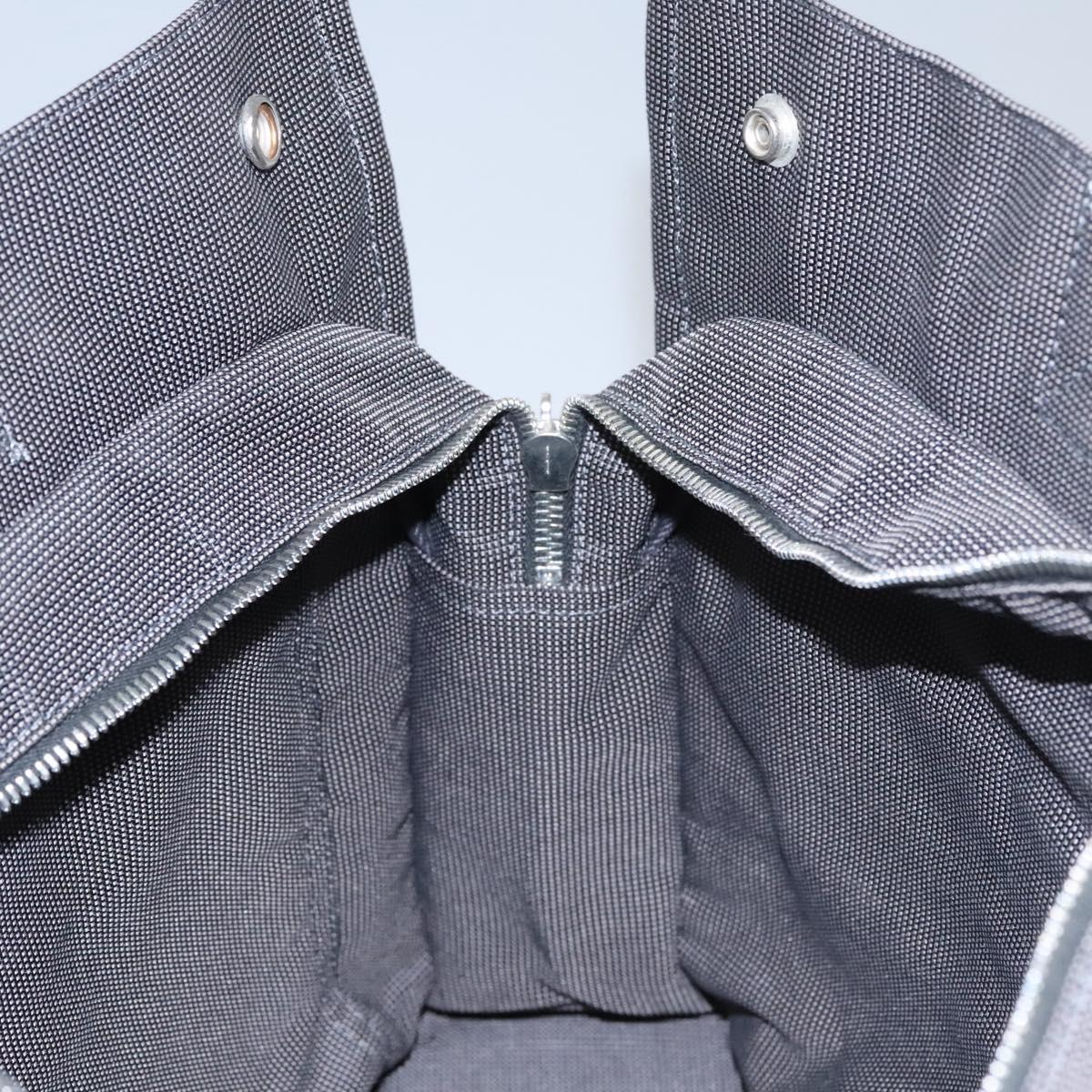 HERMES Her Line MM Hand Bag Canvas Gray Auth am7709