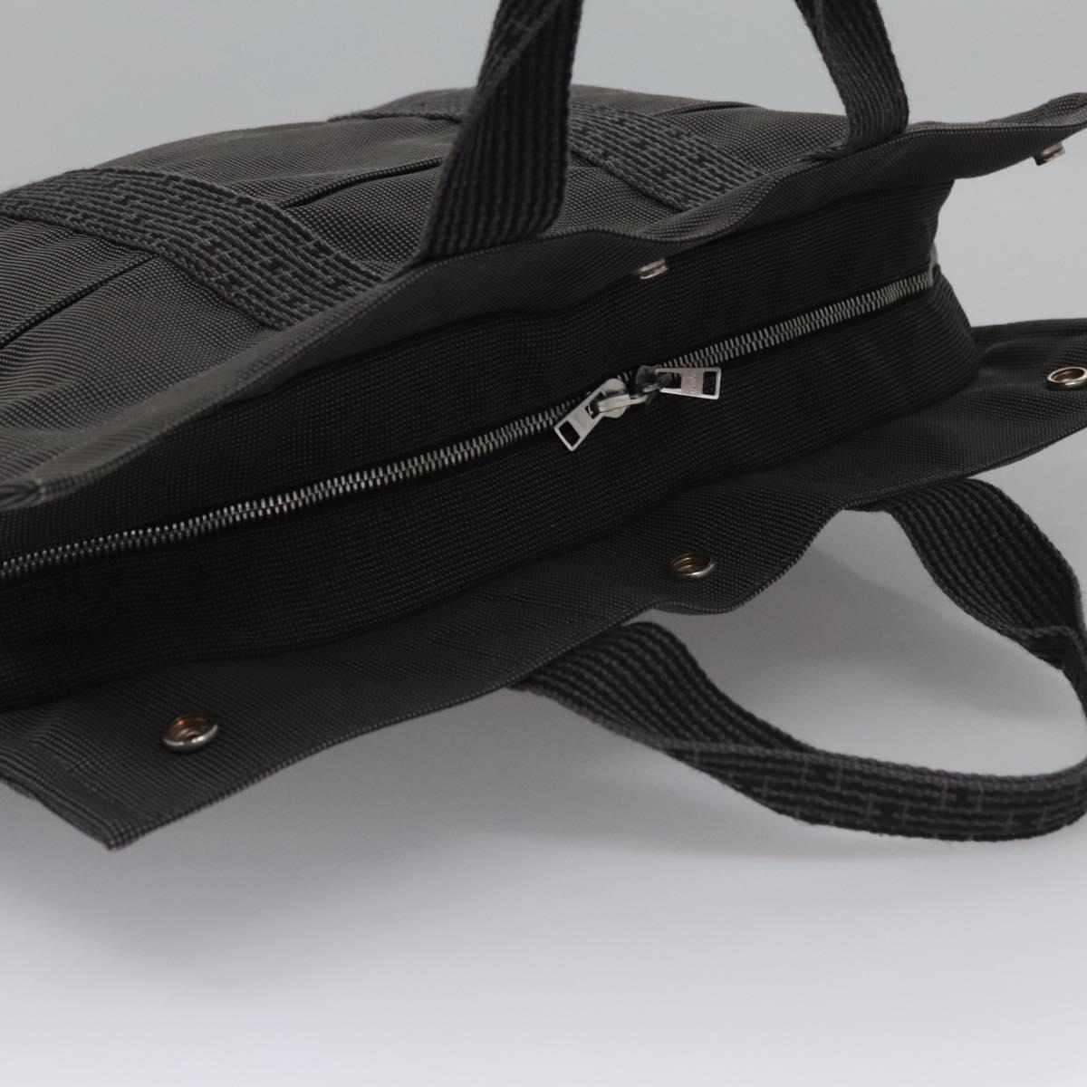 HERMES Her Line MM Hand Bag Canvas Gray Auth am7709