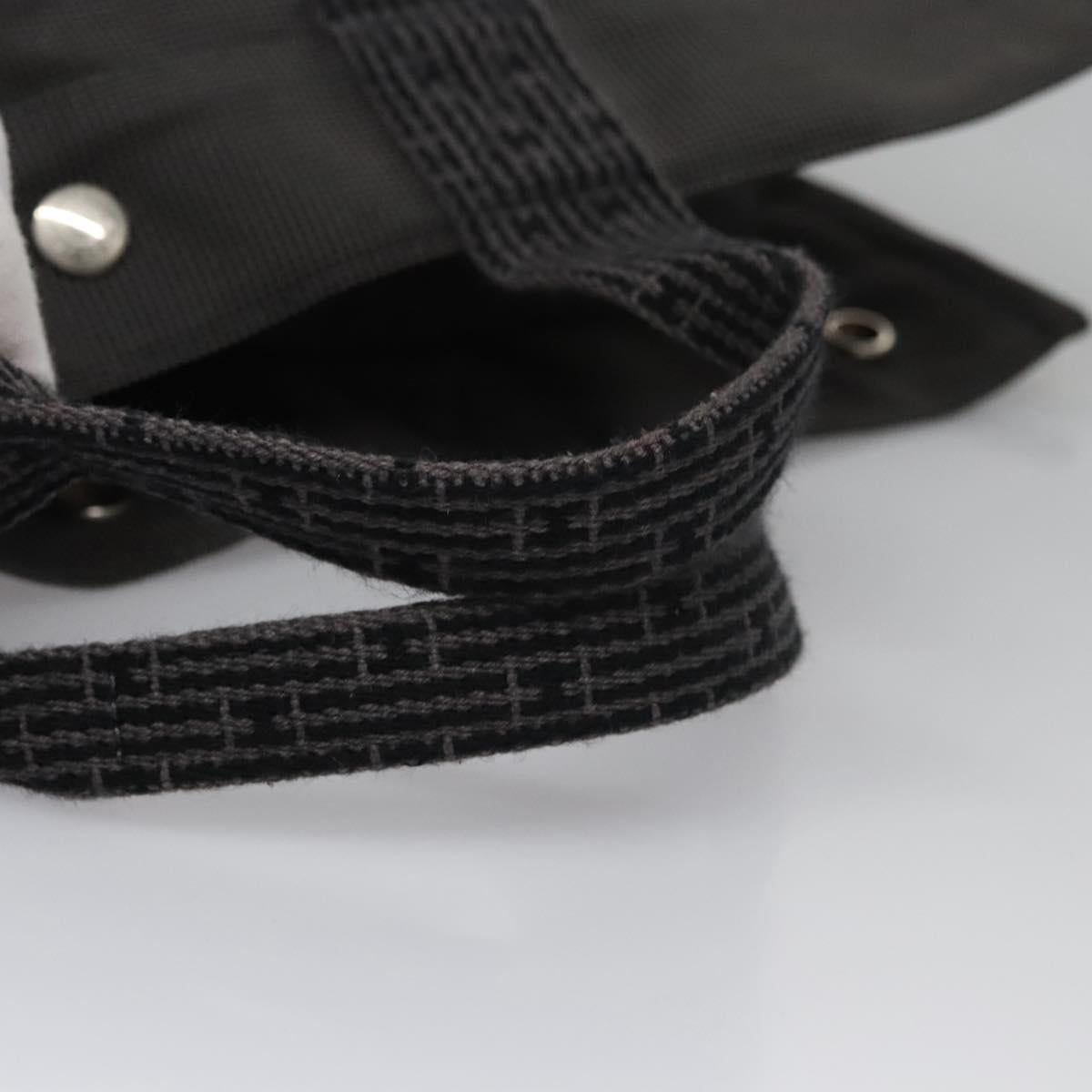 HERMES Her Line MM Hand Bag Canvas Gray Auth am7709