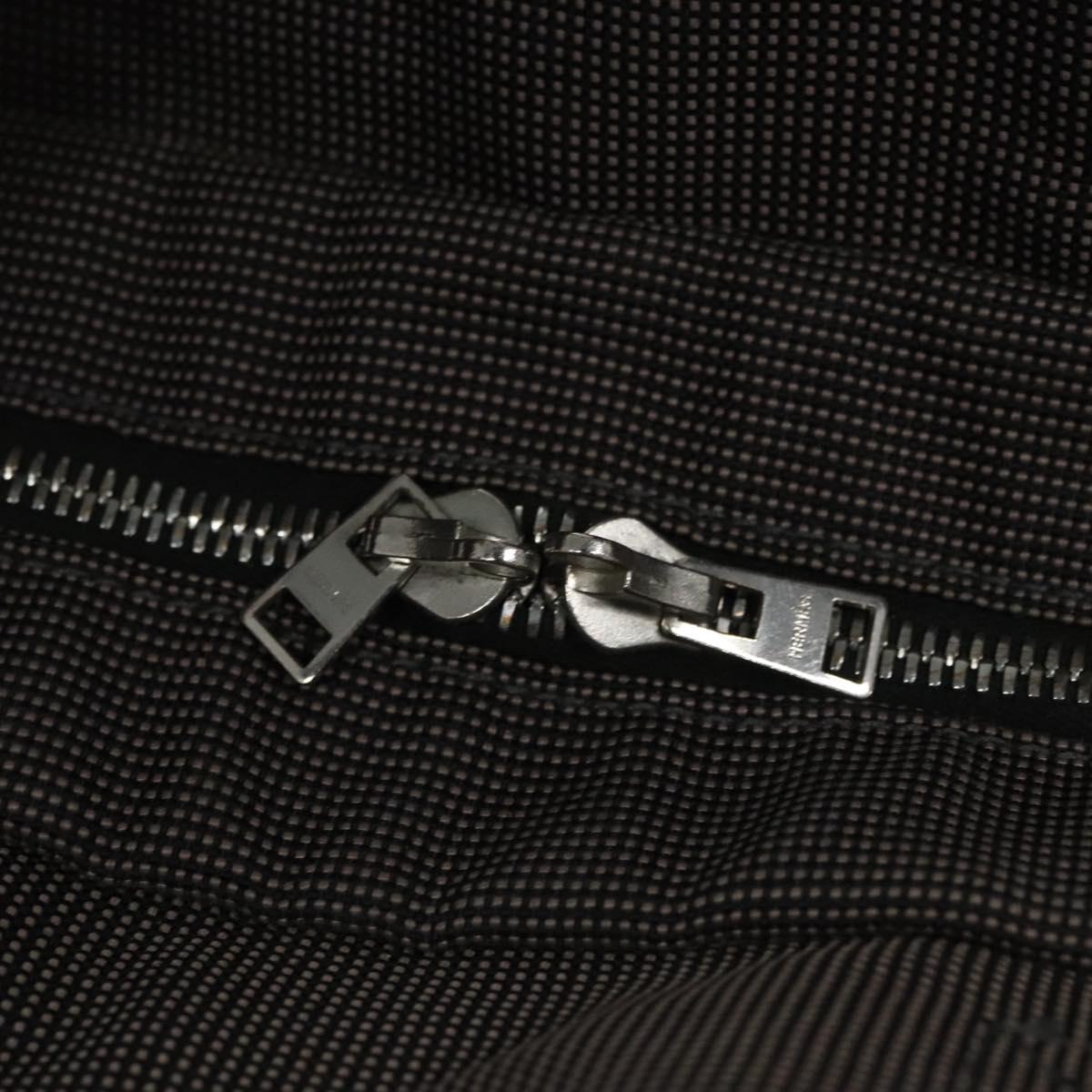 HERMES Her Line MM Hand Bag Canvas Gray Auth am7710