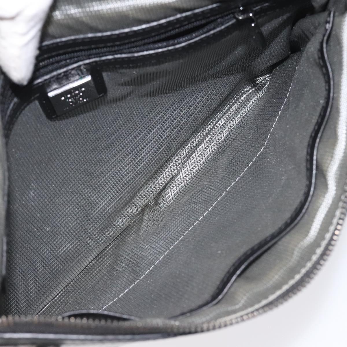 MCM Vicetos Logogram Clutch Bag PVC Leather Silver Auth am7725