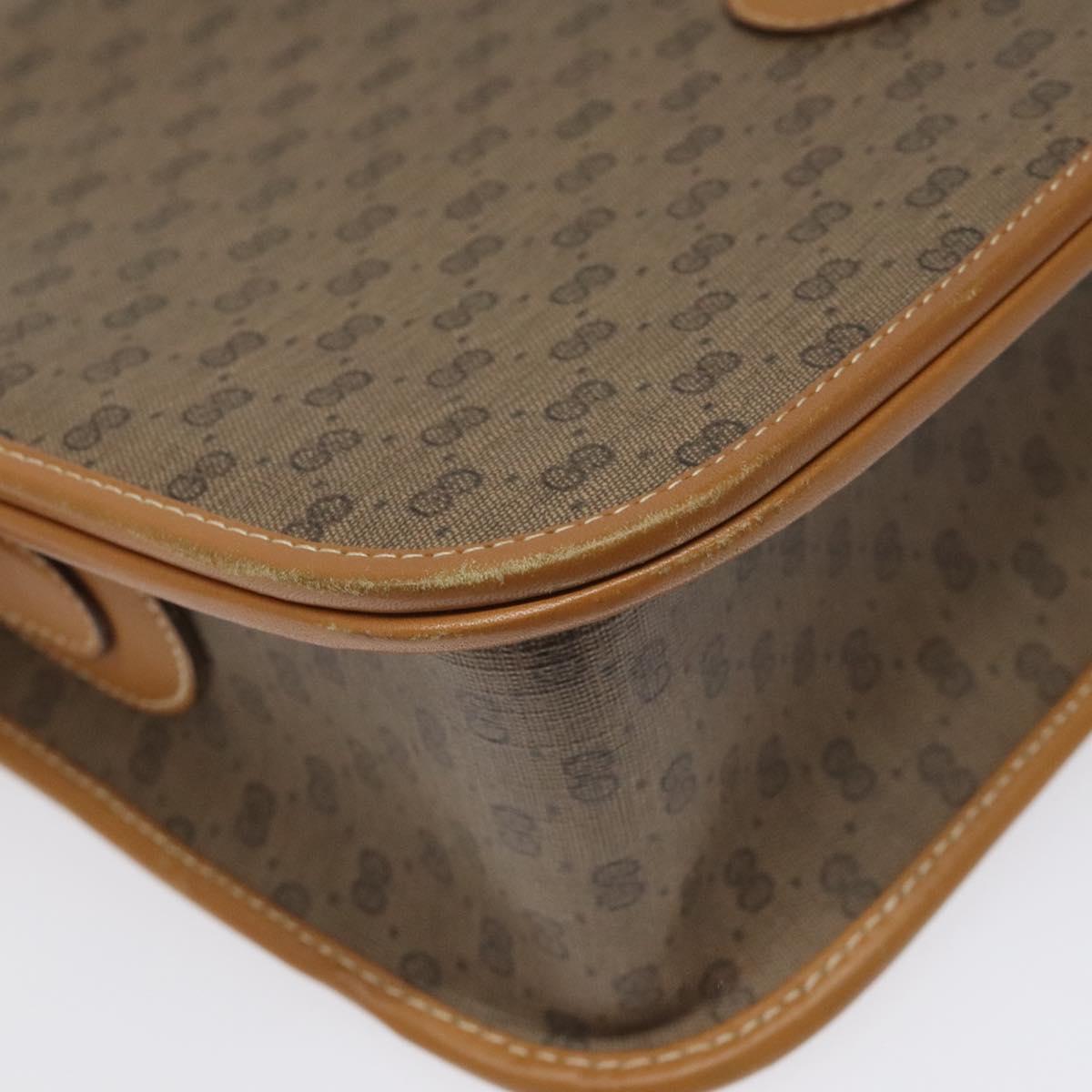 GUCCI Micro GG Canvas Shoulder Bag PVC Leather Beige Auth am7777