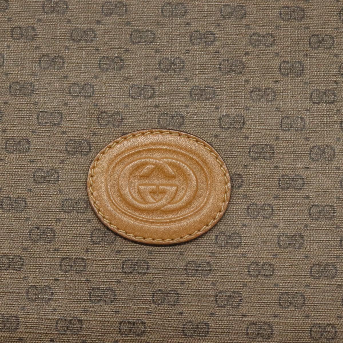 GUCCI Micro GG Canvas Shoulder Bag PVC Leather Beige Auth am7777