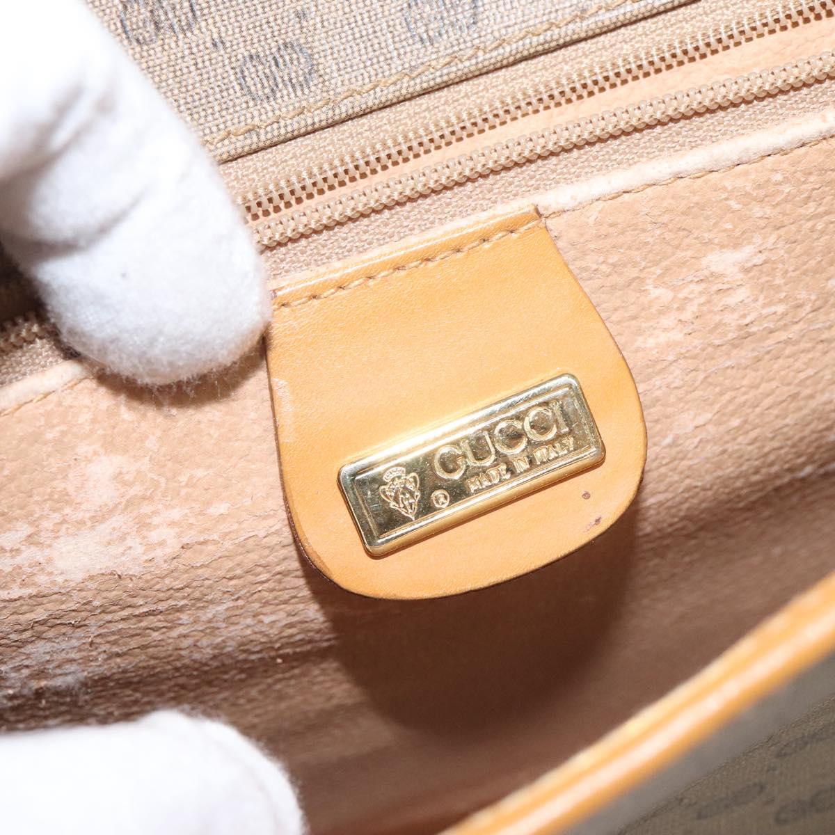 GUCCI Micro GG Canvas Shoulder Bag PVC Leather Beige Auth am7777