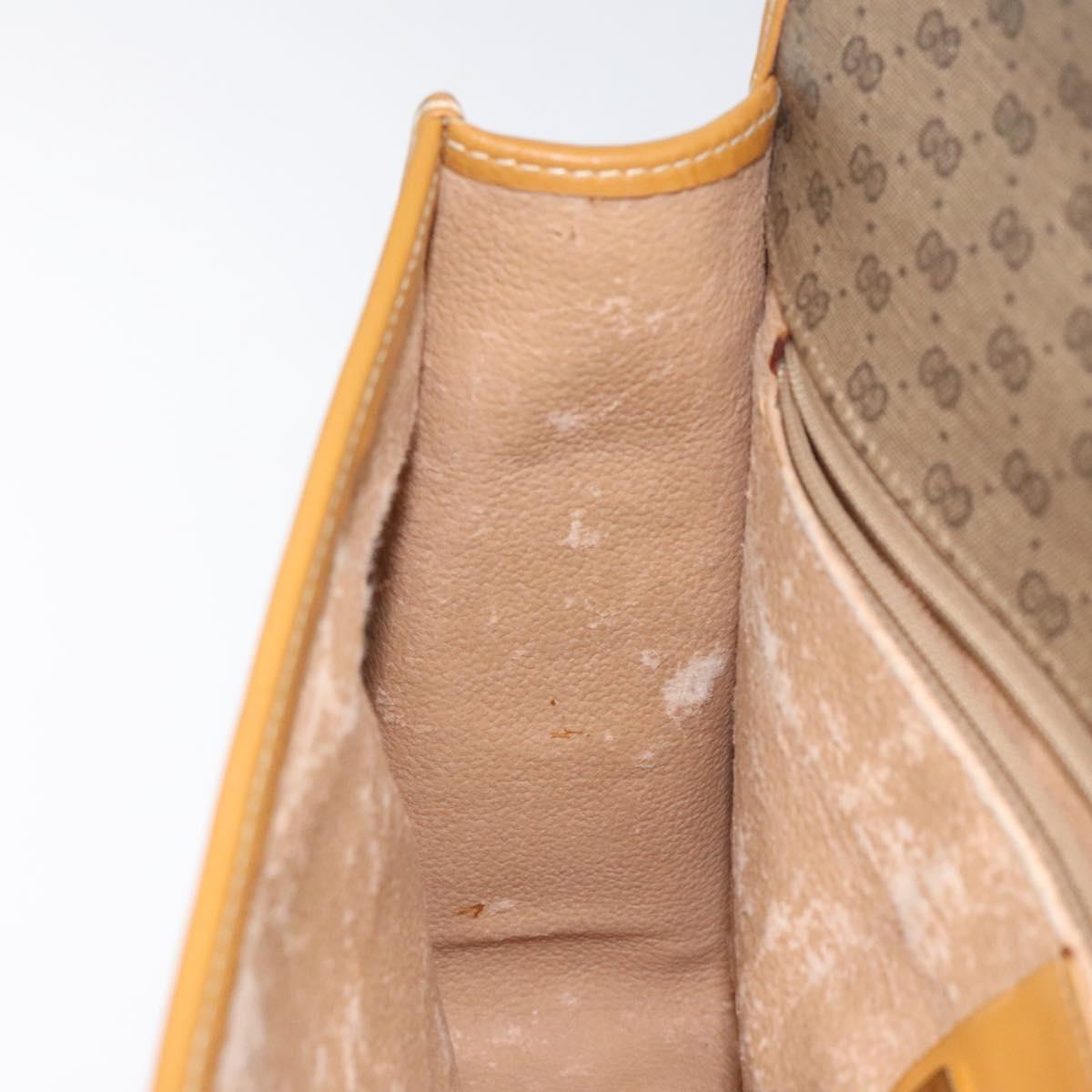 GUCCI Micro GG Canvas Shoulder Bag PVC Leather Beige Auth am7777