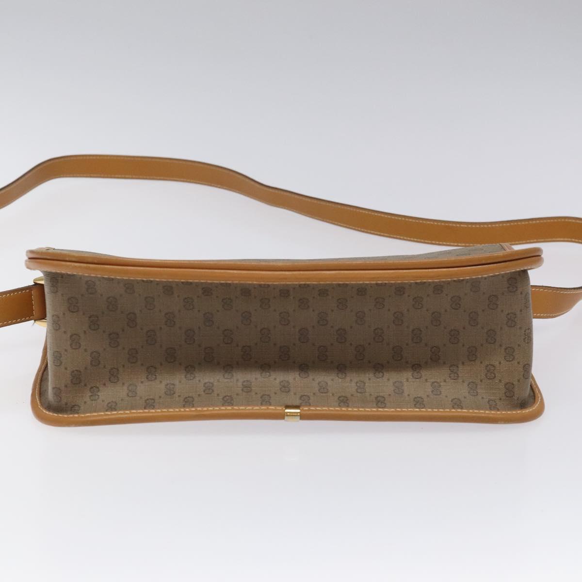 GUCCI Micro GG Canvas Shoulder Bag PVC Leather Beige Auth am7777