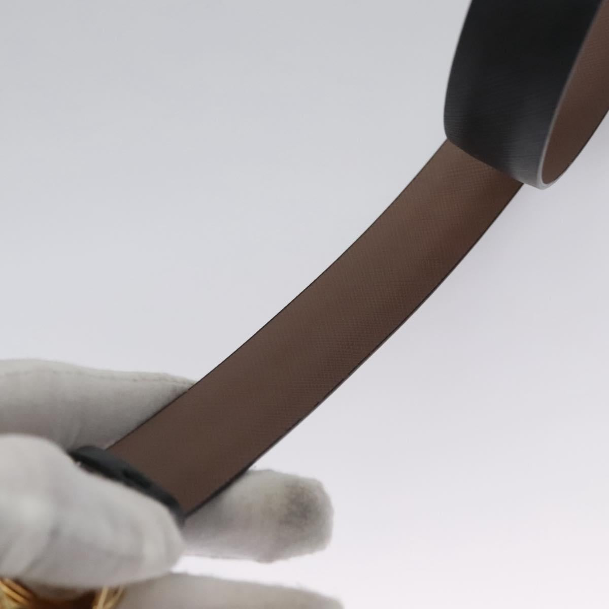 Salvatore Ferragamo Gancini Belt Leather 29.1""-31.5"" Black Auth am7781V