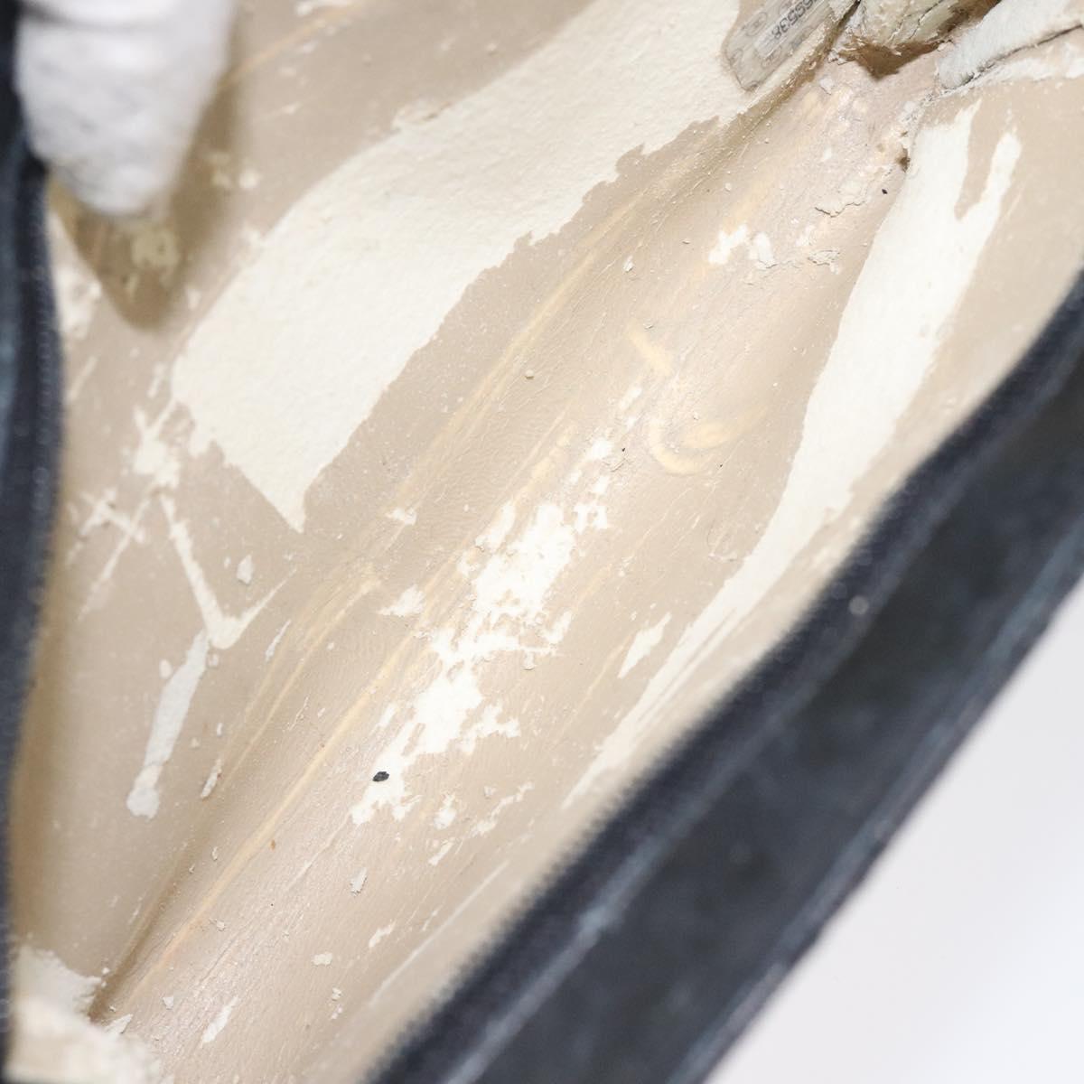 CHANEL Bicolore Pouch Lamb Skin Black CC Auth am7785