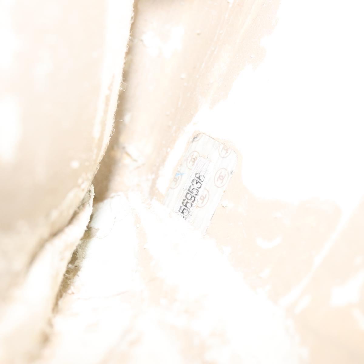 CHANEL Bicolore Pouch Lamb Skin Black CC Auth am7785