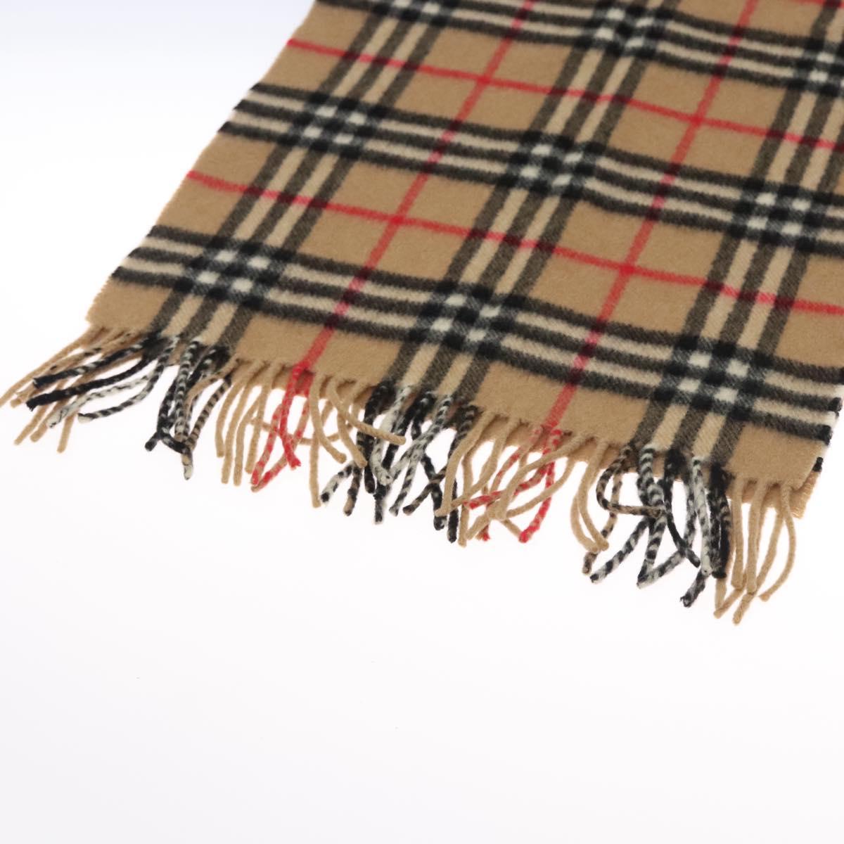 Burberrys Nova Check Scarf Cashmere Brown Auth am7804
