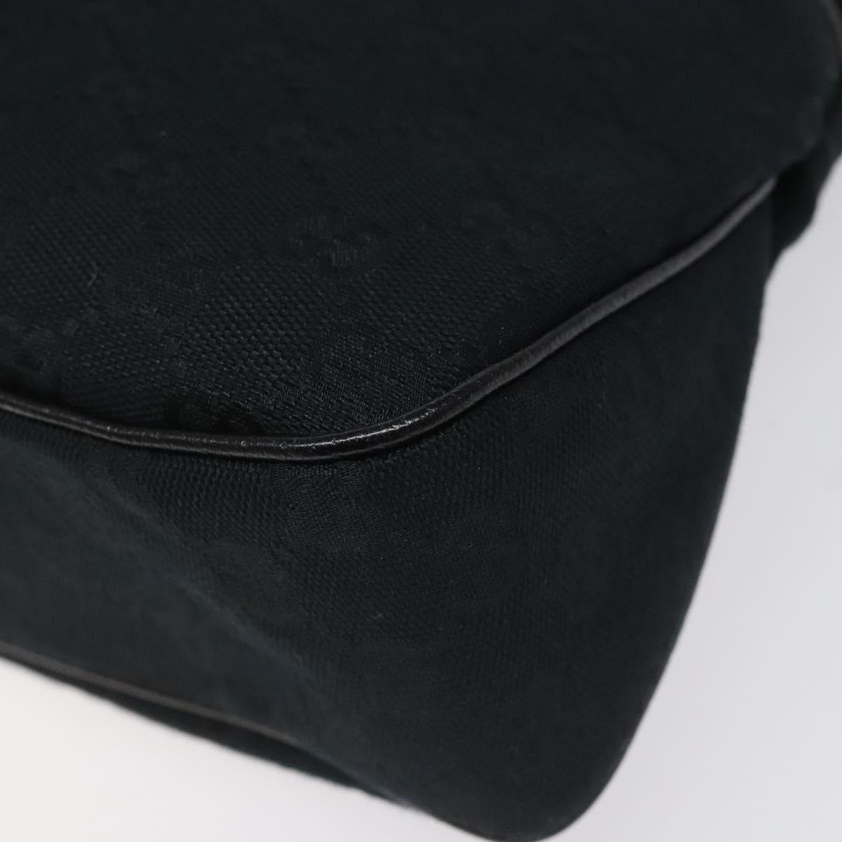 GUCCI GG Canvas Shoulder Bag Black Silver 121023 Auth am7810V