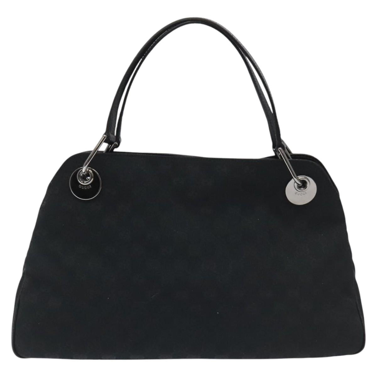 GUCCI GG Canvas Shoulder Bag Black Silver 121023 Auth am7810V