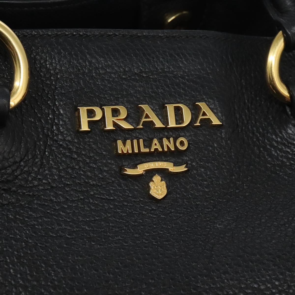 PRADA Tote Bag Leather 2way Black 1BG865 Auth am7814