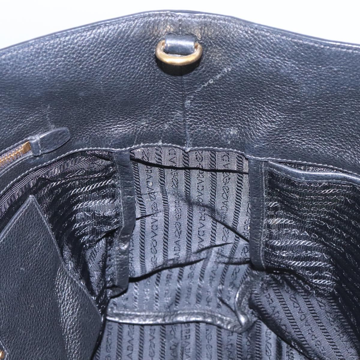 PRADA Tote Bag Leather 2way Black 1BG865 Auth am7814