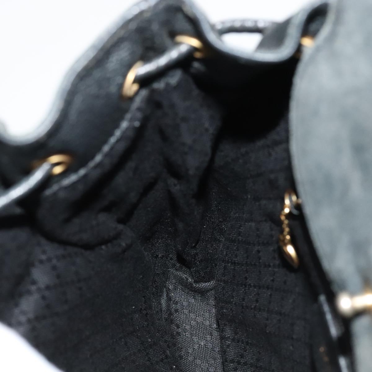 GUCCI Bamboo Backpack Suede Leather Black Gold 003 1705 0030 Auth am7820