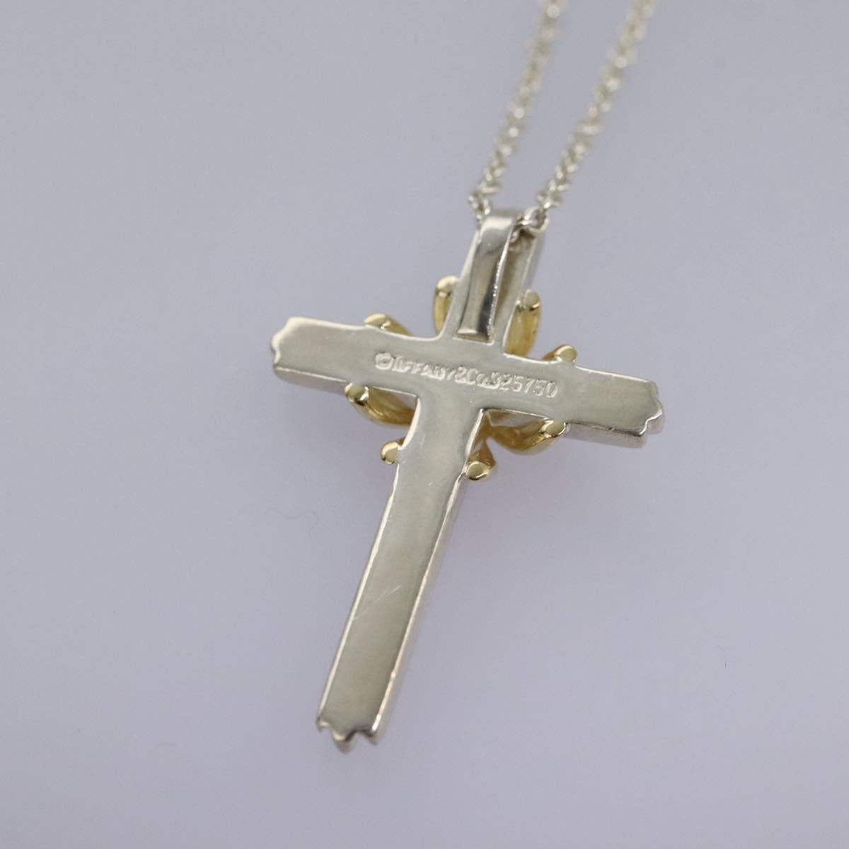 TIFFANY&Co. Cross Necklace Ag925 Silver Auth am7827