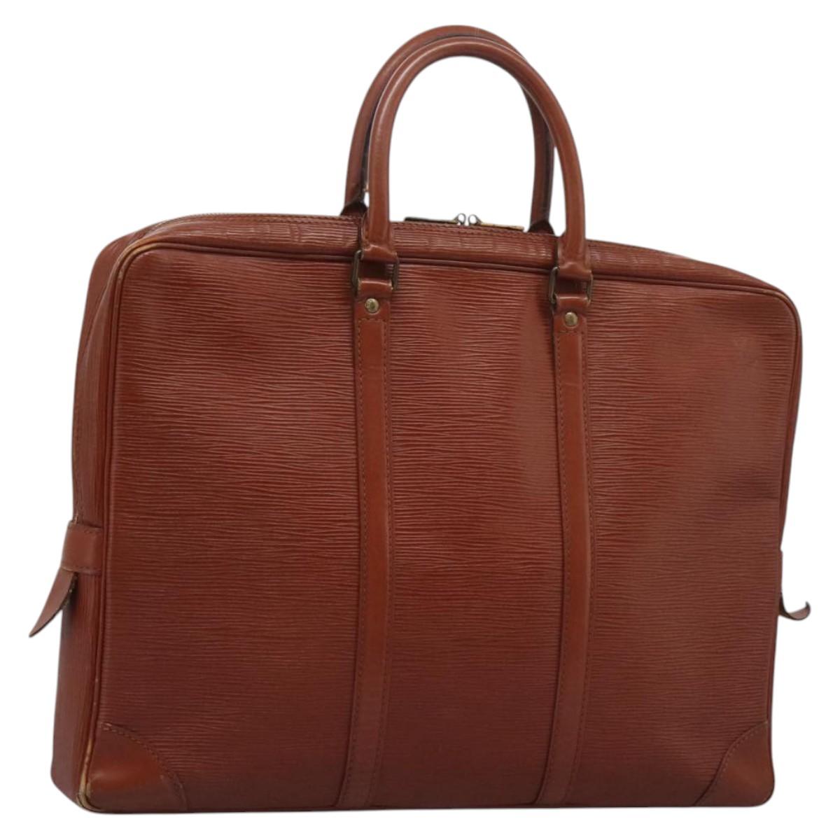 LOUIS VUITTON Epi Porte Documents Voyage Bag Kenya Brown M59098 LV Auth am7851