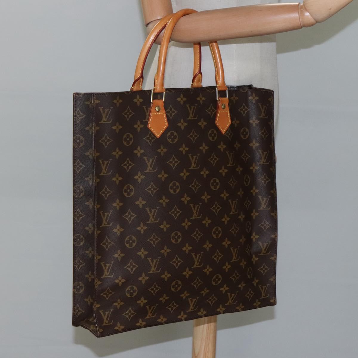 LOUIS VUITTON Monogram Sac Plat Hand Bag M51140 LV Auth am7853