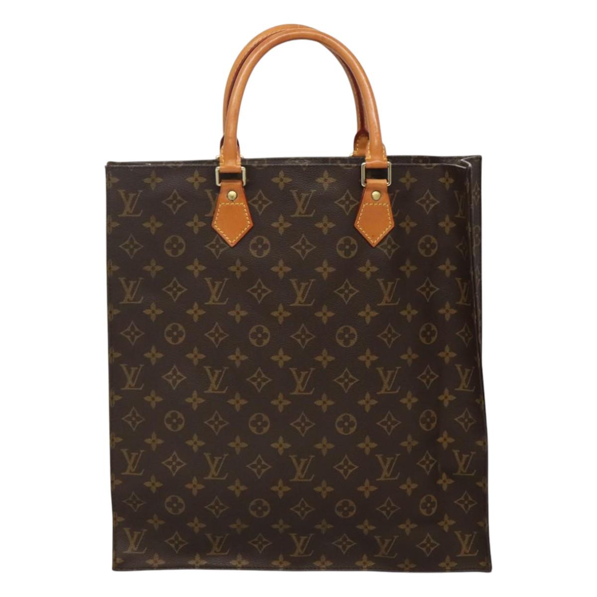LOUIS VUITTON Monogram Sac Plat Hand Bag M51140 LV Auth am7853