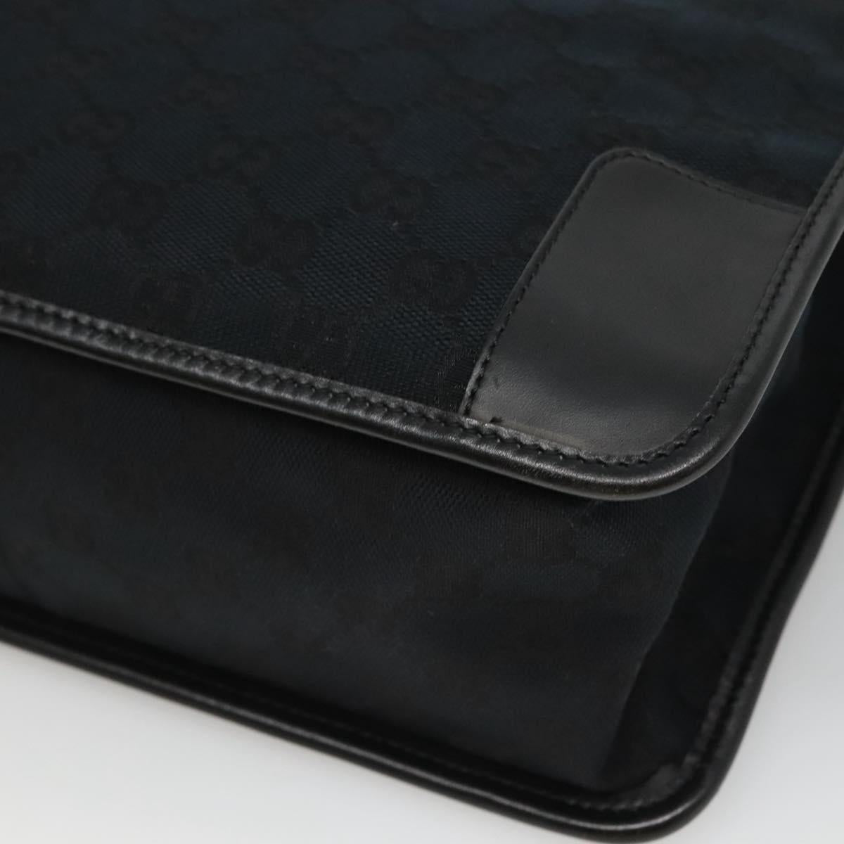 GUCCI GG Canvas Tote Bag Outlet Black Gold 000 0855 00 2113 Auth am7878