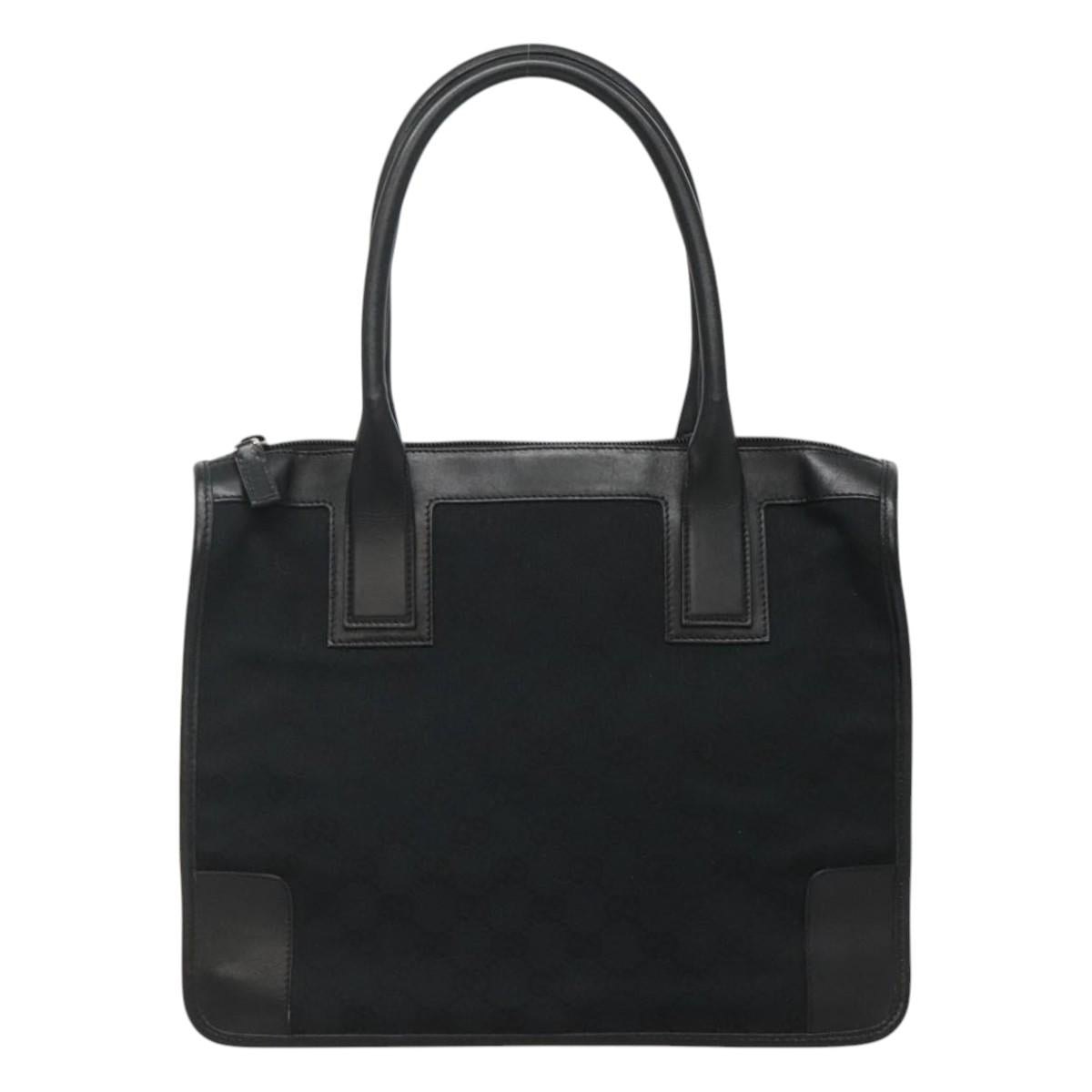 GUCCI GG Canvas Tote Bag Outlet Black Gold 000 0855 00 2113 Auth am7878