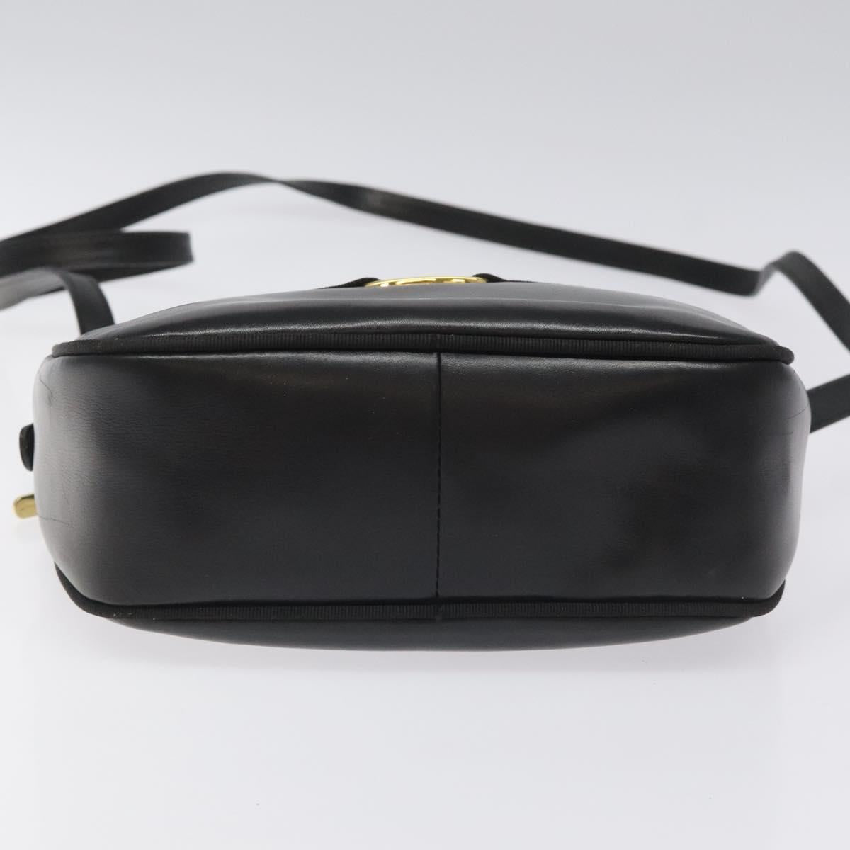 Salvatore Ferragamo Vala Shoulder Bag Leather Black Gold Auth am7884