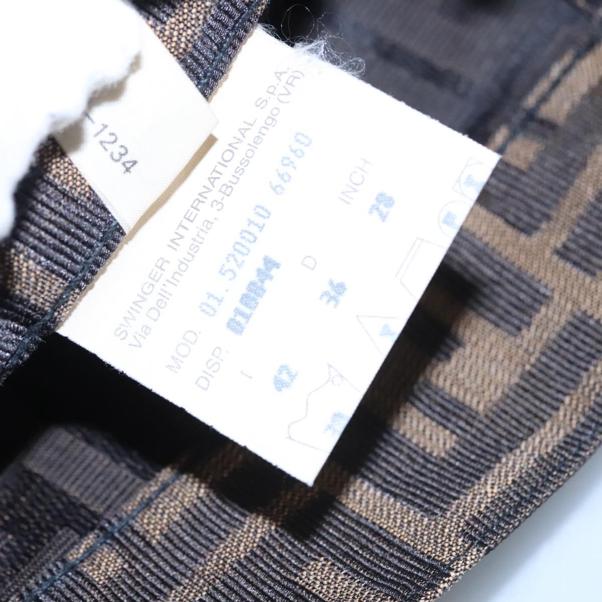 FENDI Zucca Canvas Pants 42 Black Brown Auth am7905M