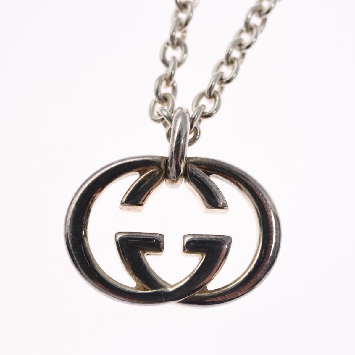 GUCCI Interlocking Necklace Ag925 Silver Auth am7919