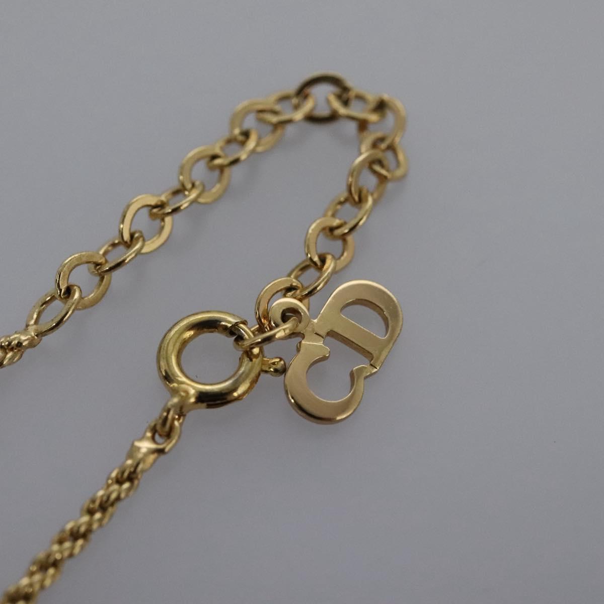 Christian Dior CD Logo Necklace metal Gold Auth am7920