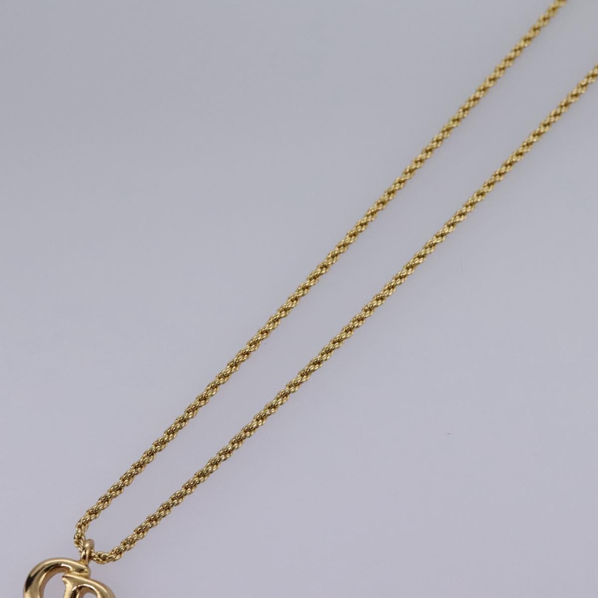 Christian Dior CD Logo Necklace metal Gold Auth am7920