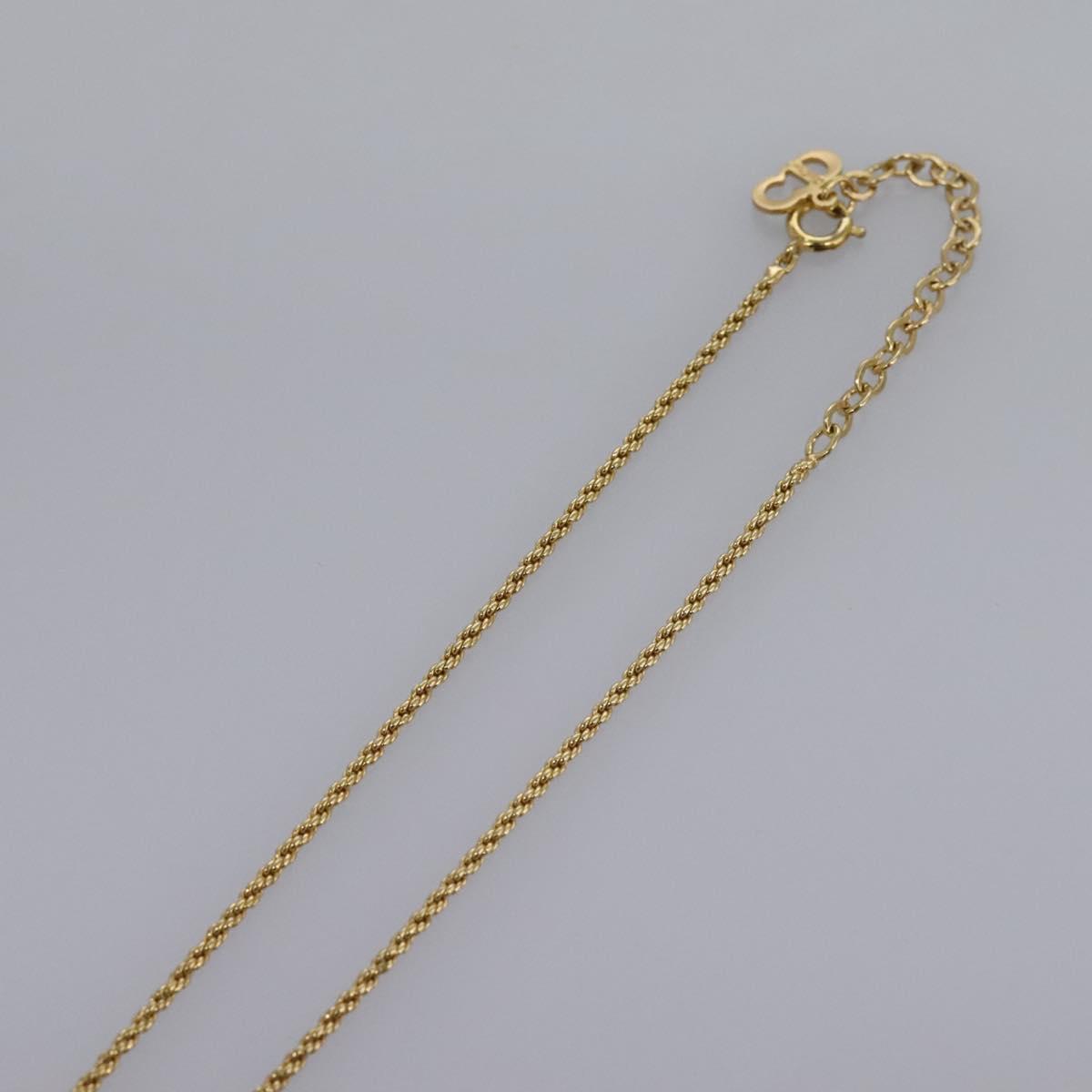Christian Dior CD Logo Necklace metal Gold Auth am7920