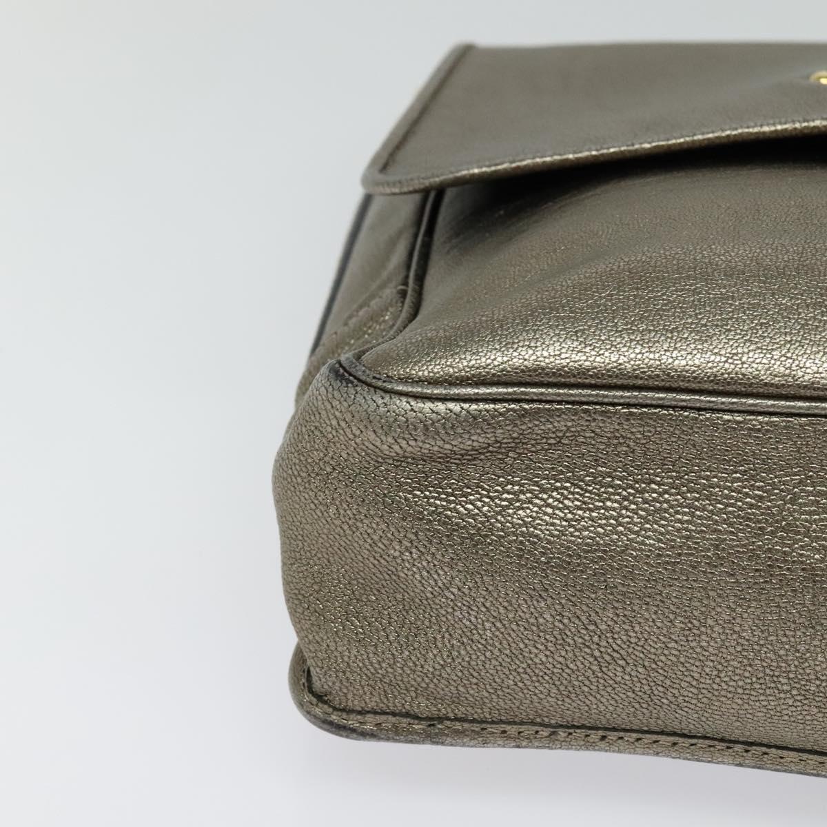 LOEWE Anagram Shoulder Bag Leather Gold Auth am7935