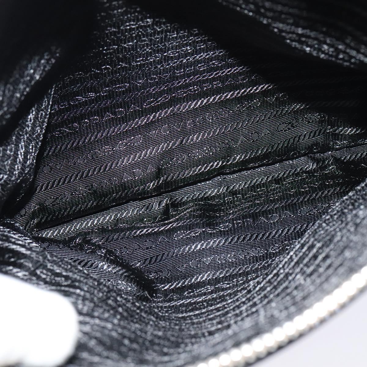 PRADA Hand Bag Leather 2way Beige Silver Auth am7940