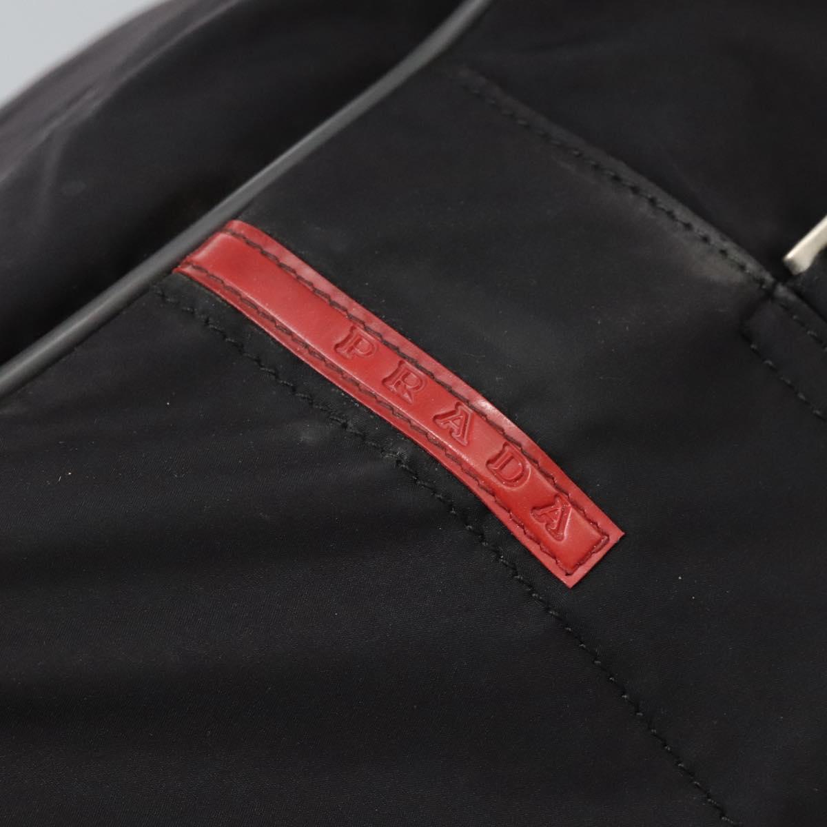 PRADA Sports Boston Bag Nylon 2way Black Silver Auth am7943