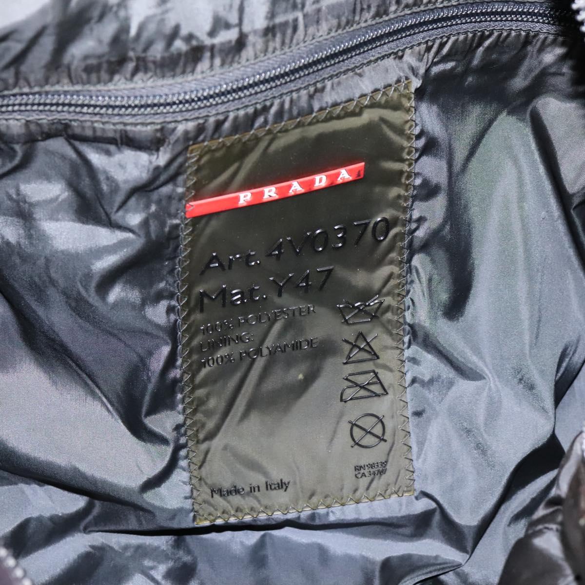 PRADA Sports Boston Bag Nylon 2way Black Silver Auth am7943
