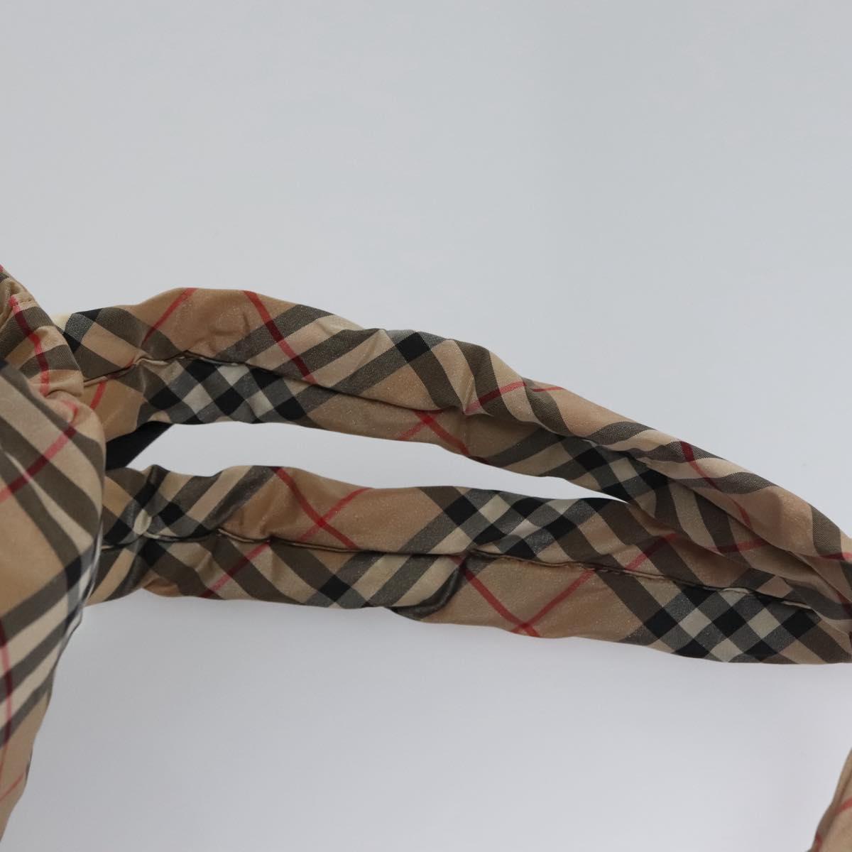 BURBERRY Nova Check Blue Label Backpack Nylon Beige Silver Auth am7971