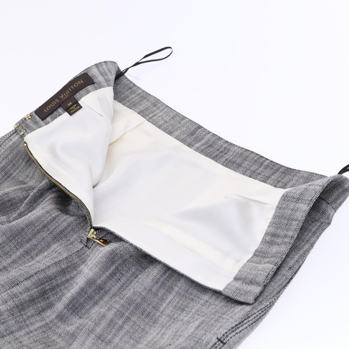 LOUIS VUITTON Jacket & Skirt Setup Jacket Silk 36 Gray LV Auth am7979