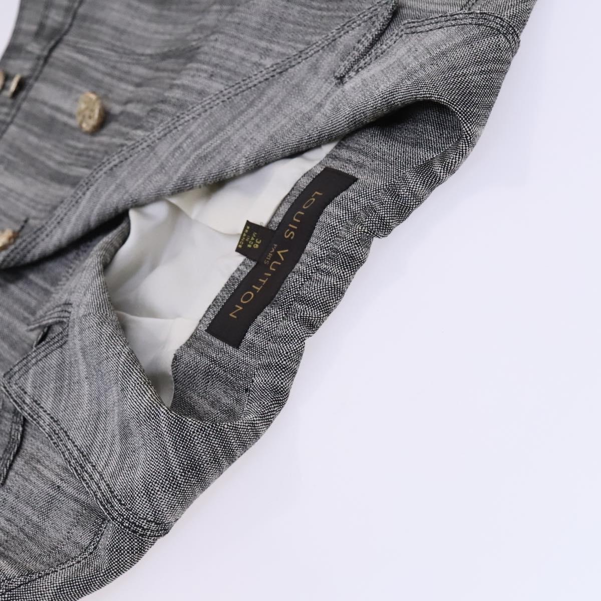 LOUIS VUITTON Jacket & Skirt Setup Jacket Silk 36 Gray LV Auth am7979
