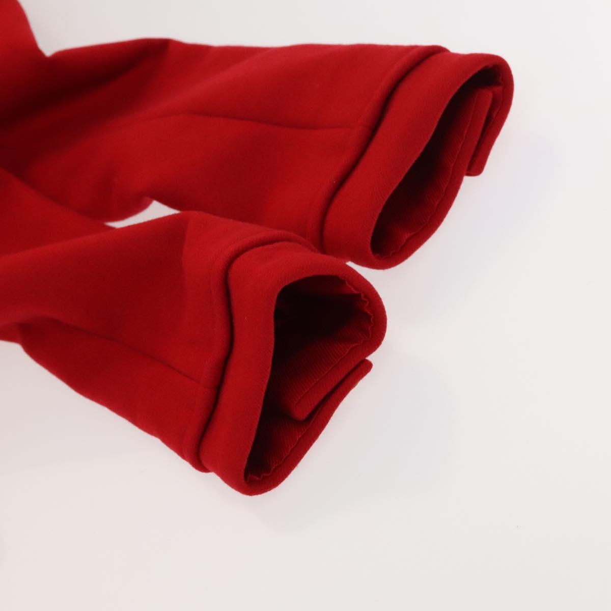 LOUIS VUITTON Long Coat Jacket Cashmere 36 Red LV Auth am7980