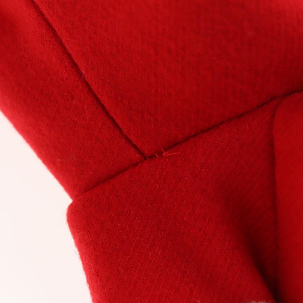 LOUIS VUITTON Long Coat Jacket Cashmere 36 Red LV Auth am7980