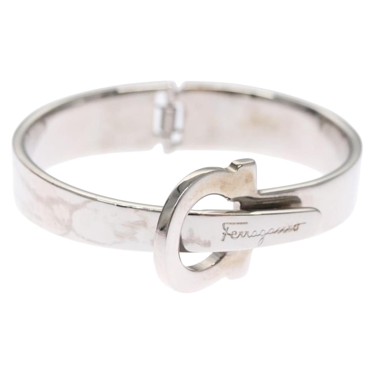 Salvatore Ferragamo Gancini Bracelet Metal Silver Auth am7986