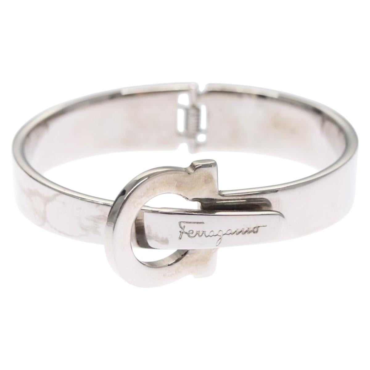 Salvatore Ferragamo Gancini Bracelet Metal Silver Auth am7986