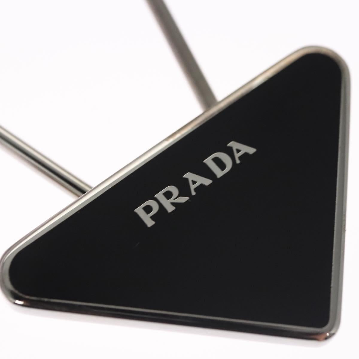 PRADA Key Ring metal Black M713 Auth am7994